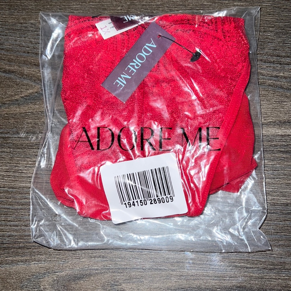 New Adore Me Double Strap Red Panties in size 1x